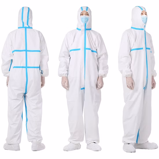 CE Type 4&5&6 EN14126 Combinaison microporeuse non tissée jetable de haute qualité imperméable et respirante pour la protection personnelle