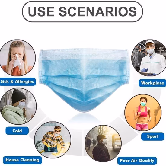 Masque facial 3D jetable réglable en forme d'ours pour enfants, couleur blanche, offre spéciale en vrac